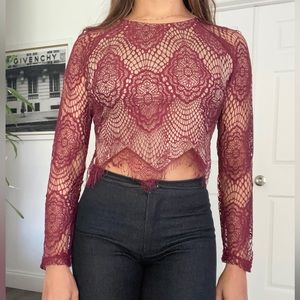 Burgundy/wine lace blouse